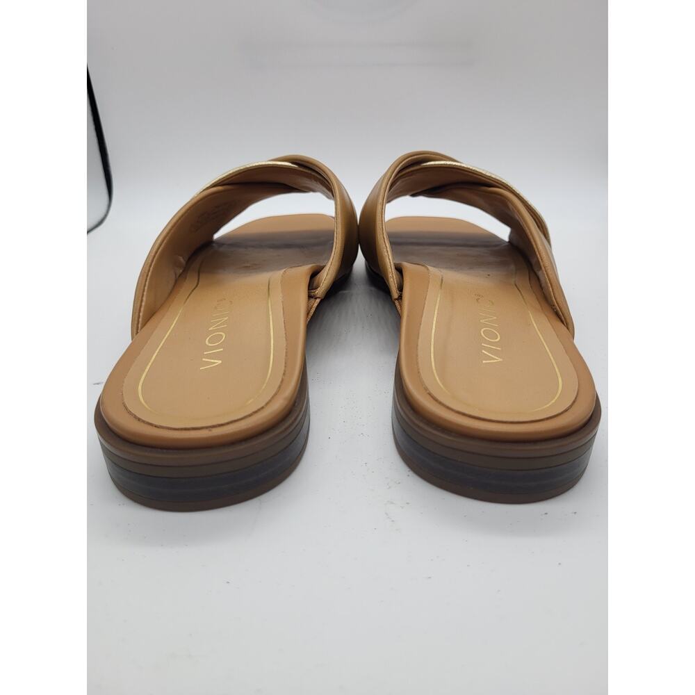 Tan & Gold Slide Sandals - Women - Picture 8 of 11